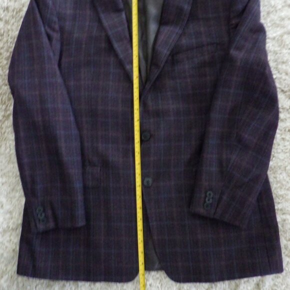 Calvin Klein Men's Blazer Sport Coat Jacket Size 46R Burgandy Blue Wool Blend - Picture 8 of 9